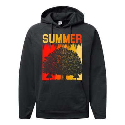 Summer Retro Vintage Performance Fleece Hoodie