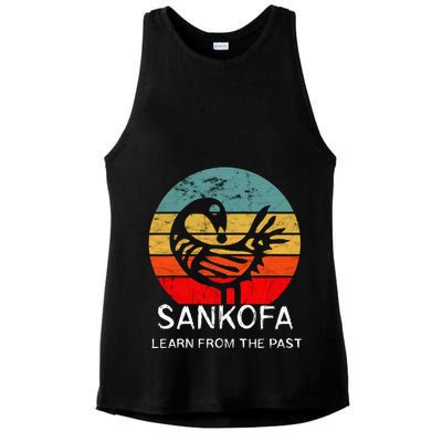 Sankofa Retro Vintage Learn From The Past African Bird Ladies PosiCharge Tri-Blend Wicking Tank