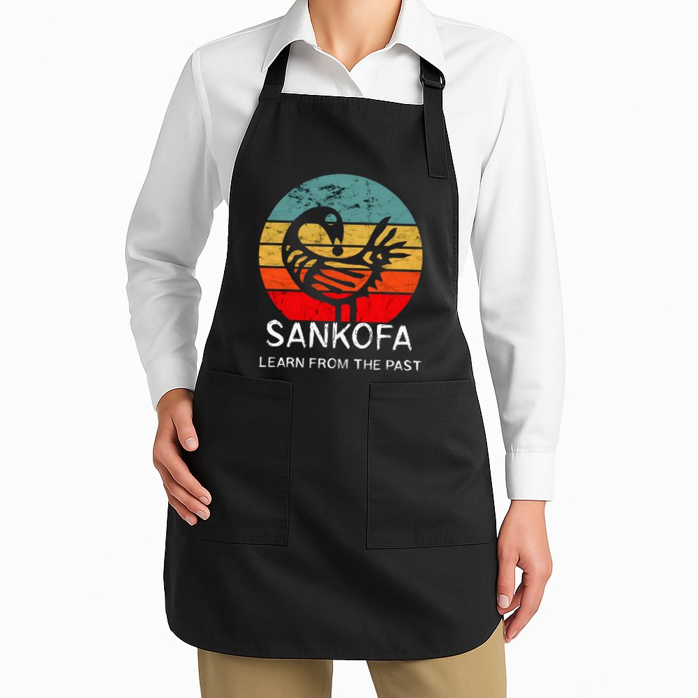 Sankofa Retro Vintage Learn From The Past African Bird Apron