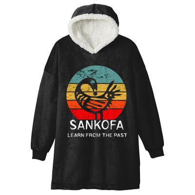 Sankofa Retro Vintage Learn From The Past African Bird Hooded Wearable Blanket