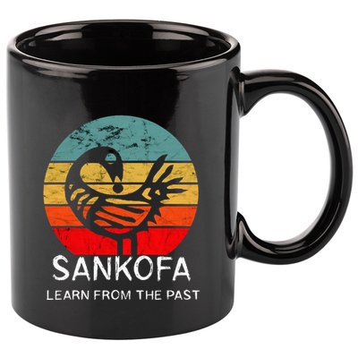 Sankofa Retro Vintage Learn From The Past African Bird 11oz C Handle Ceramic Mug
