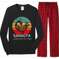 Sankofa Retro Vintage Learn From The Past African Bird Long Sleeve Pajama Set