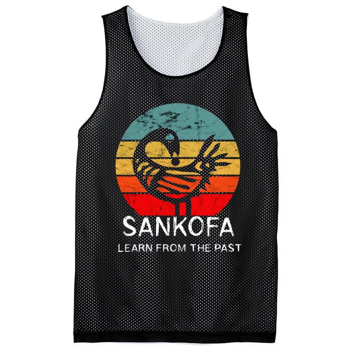 Sankofa Retro Vintage Learn From The Past African Bird Mesh Reversible Basketball Jersey Tank