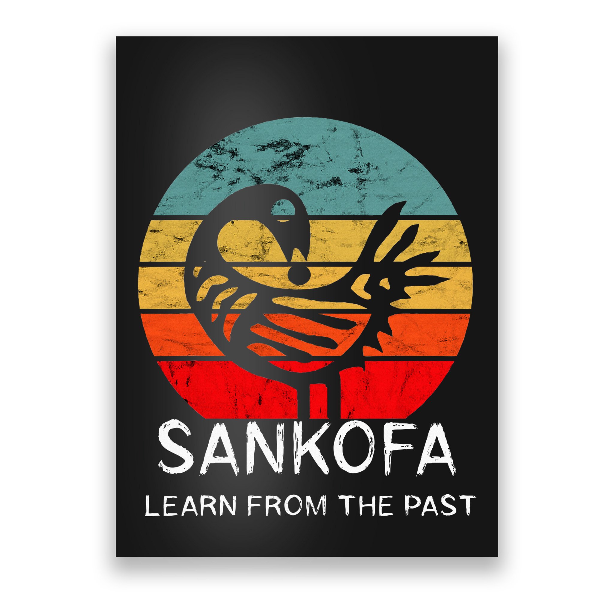 Sankofa Retro Vintage Learn From The Past African Bird Poster