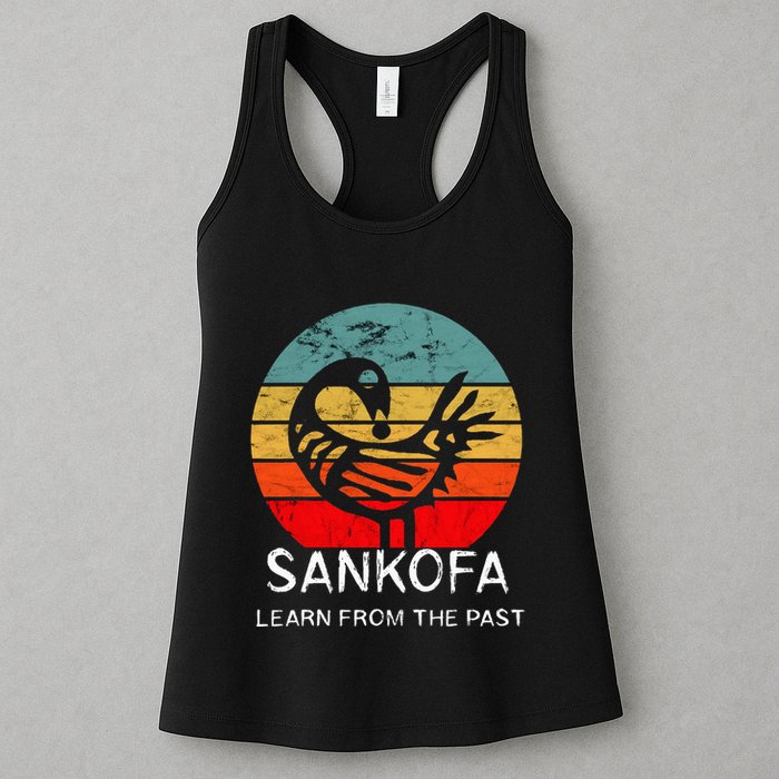 Sankofa Retro Vintage Learn From The Past African Bird Womens Tank Top