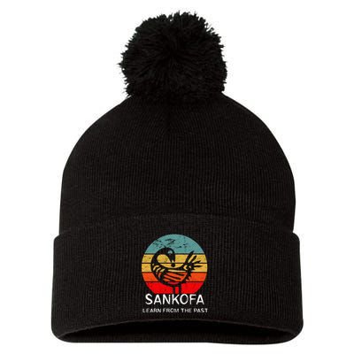 Sankofa Retro Vintage Learn From The Past African Bird Pom Pom 12in Knit Beanie