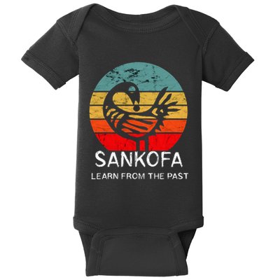 Sankofa Retro Vintage Learn From The Past African Bird Baby Bodysuit