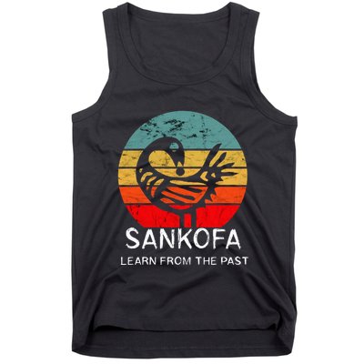 Sankofa Retro Vintage Learn From The Past African Bird Tank Top