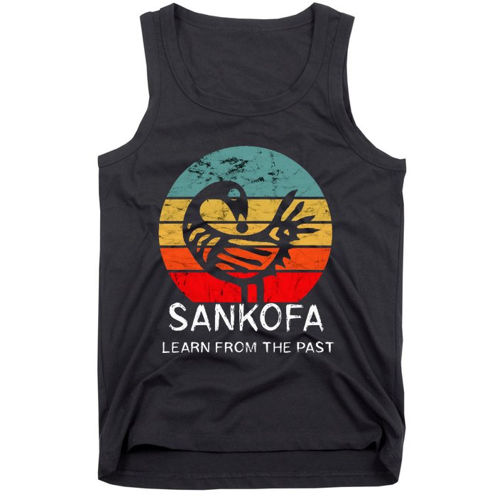 Sankofa Retro Vintage Learn From The Past African Bird Tank Top