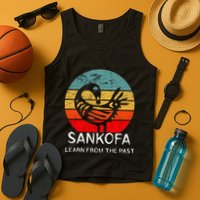 Sankofa Retro Vintage Learn From The Past African Bird Tank Top