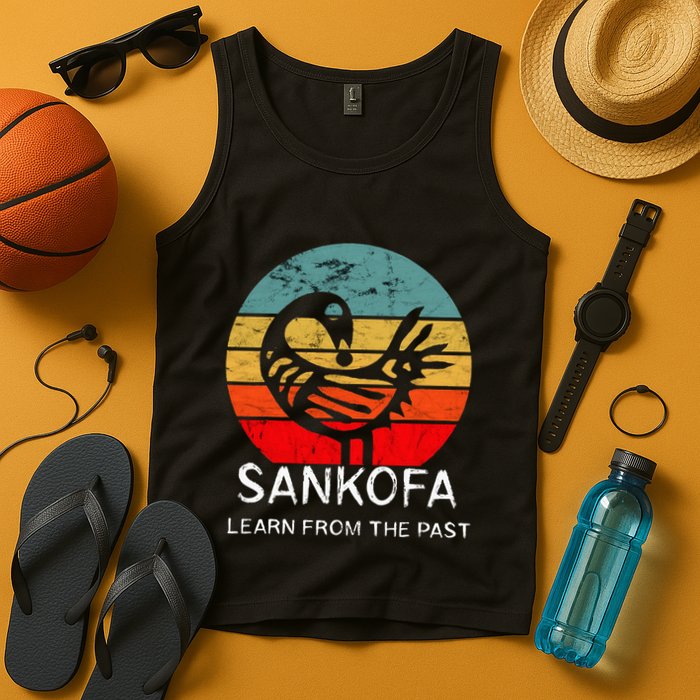 Sankofa Retro Vintage Learn From The Past African Bird Tank Top