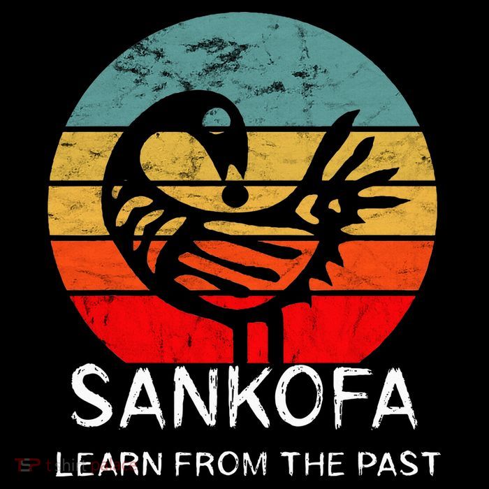 Sankofa Retro Vintage Learn From The Past African Bird Crop Top