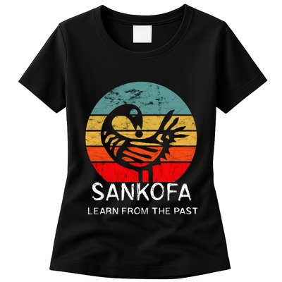 Sankofa Retro Vintage Learn From The Past African Bird Womens T-Shirt