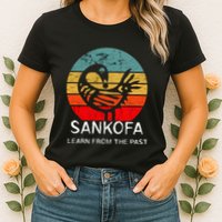 Sankofa Retro Vintage Learn From The Past African Bird Womens T-Shirt