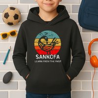 Sankofa Retro Vintage Learn From The Past African Bird Kids Hoodie