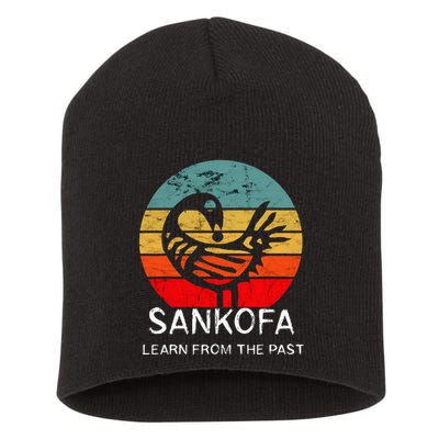 Sankofa Retro Vintage Learn From The Past African Bird Short Acrylic Beanie