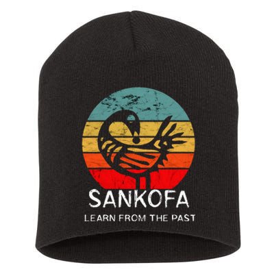 Sankofa Retro Vintage Learn From The Past African Bird Short Acrylic Beanie