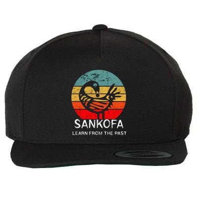 Sankofa Retro Vintage Learn From The Past African Bird Wool Snapback Cap