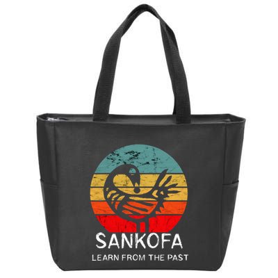 Sankofa Retro Vintage Learn From The Past African Bird Zip Tote Bag