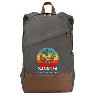 Sankofa Retro Vintage Learn From The Past African Bird Cotton Canvas Backpack