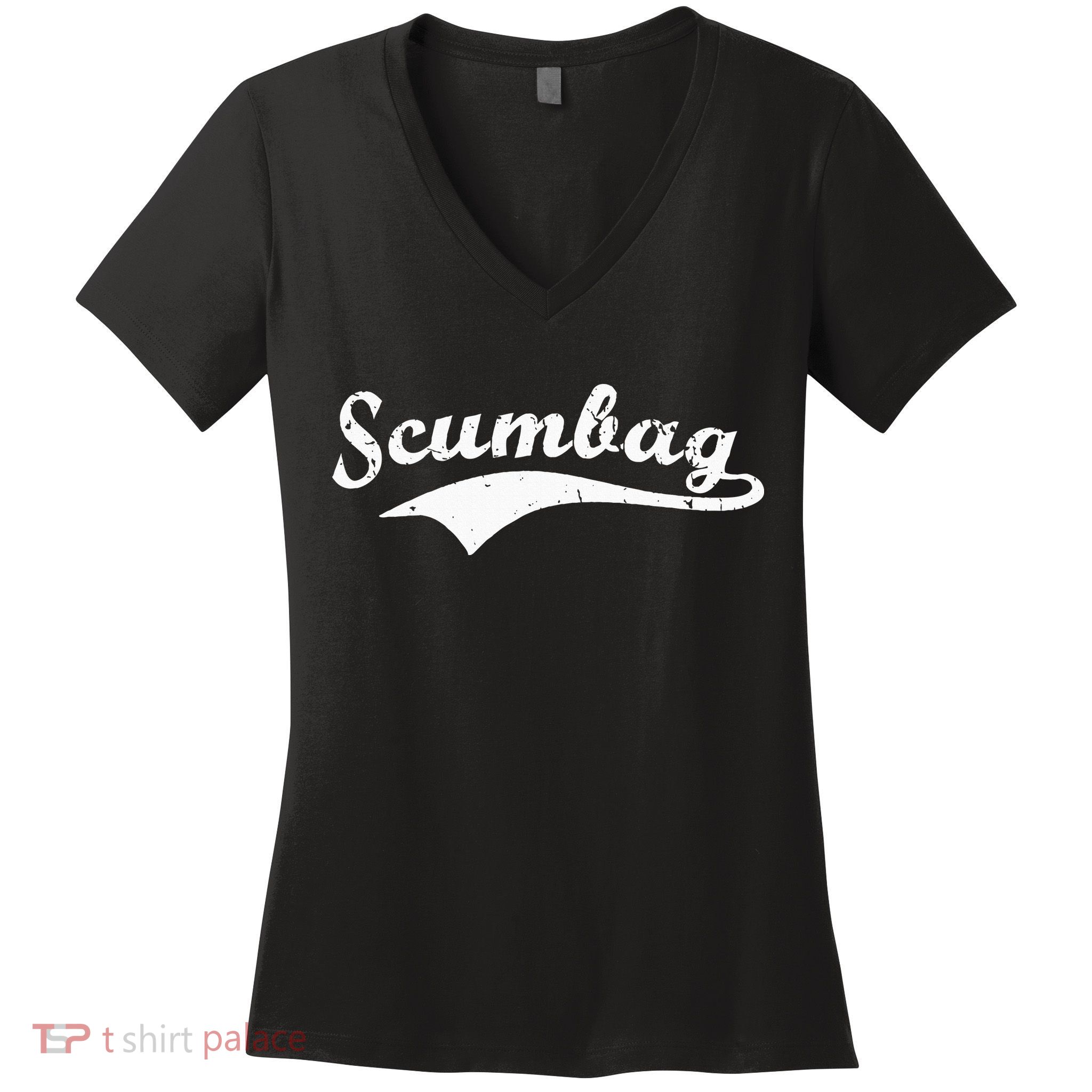 Scumbag Retro Vintage Scum Bag Swoosh Women's V-Neck T-Shirt