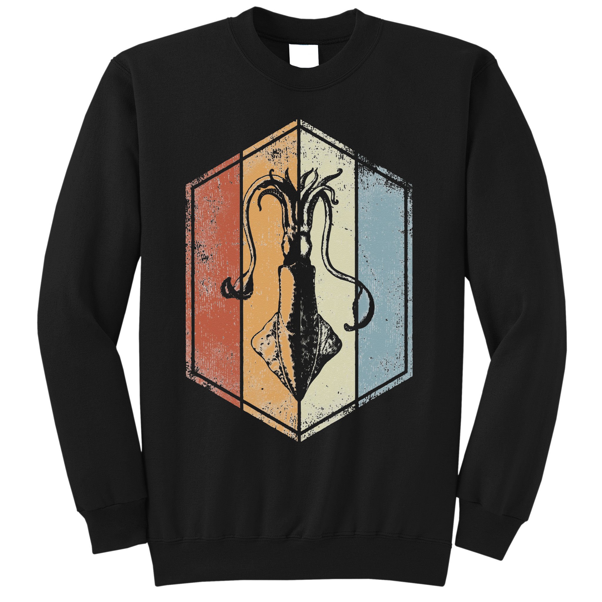 Squid Retro Vintage Marine Biologist Seafood Calamari Lover Sweatshirt