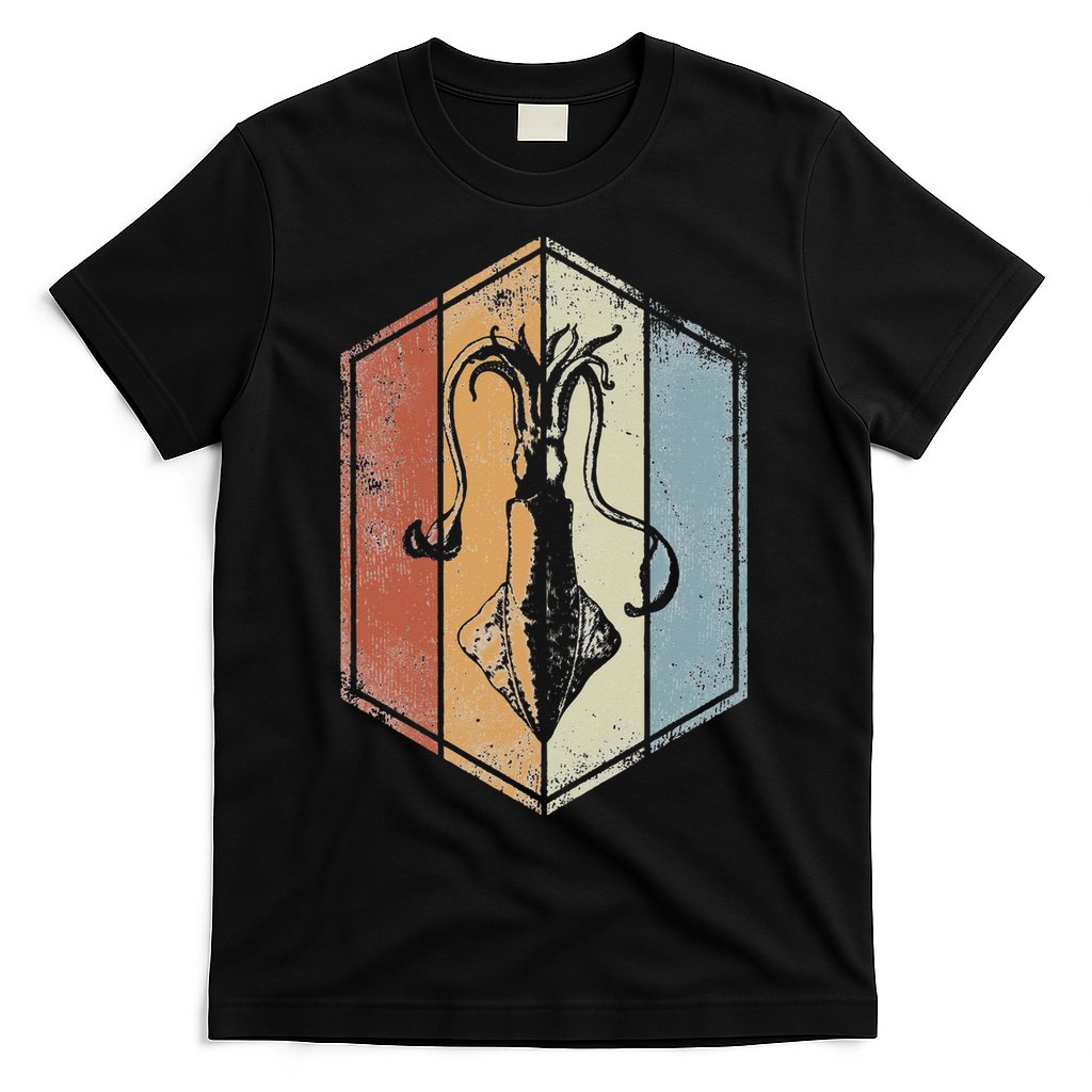 Squid Retro Vintage Marine Biologist Seafood Calamari Lover T-Shirt