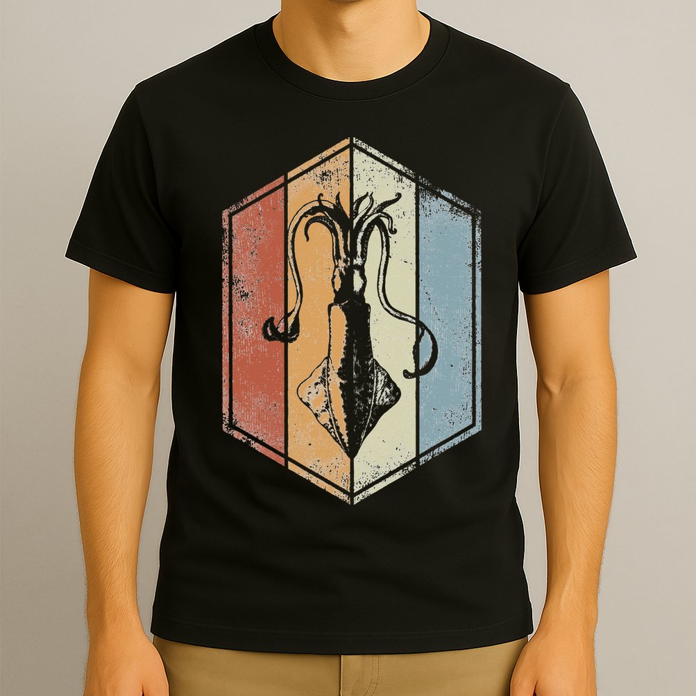 Squid Retro Vintage Marine Biologist Seafood Calamari Lover T-Shirt