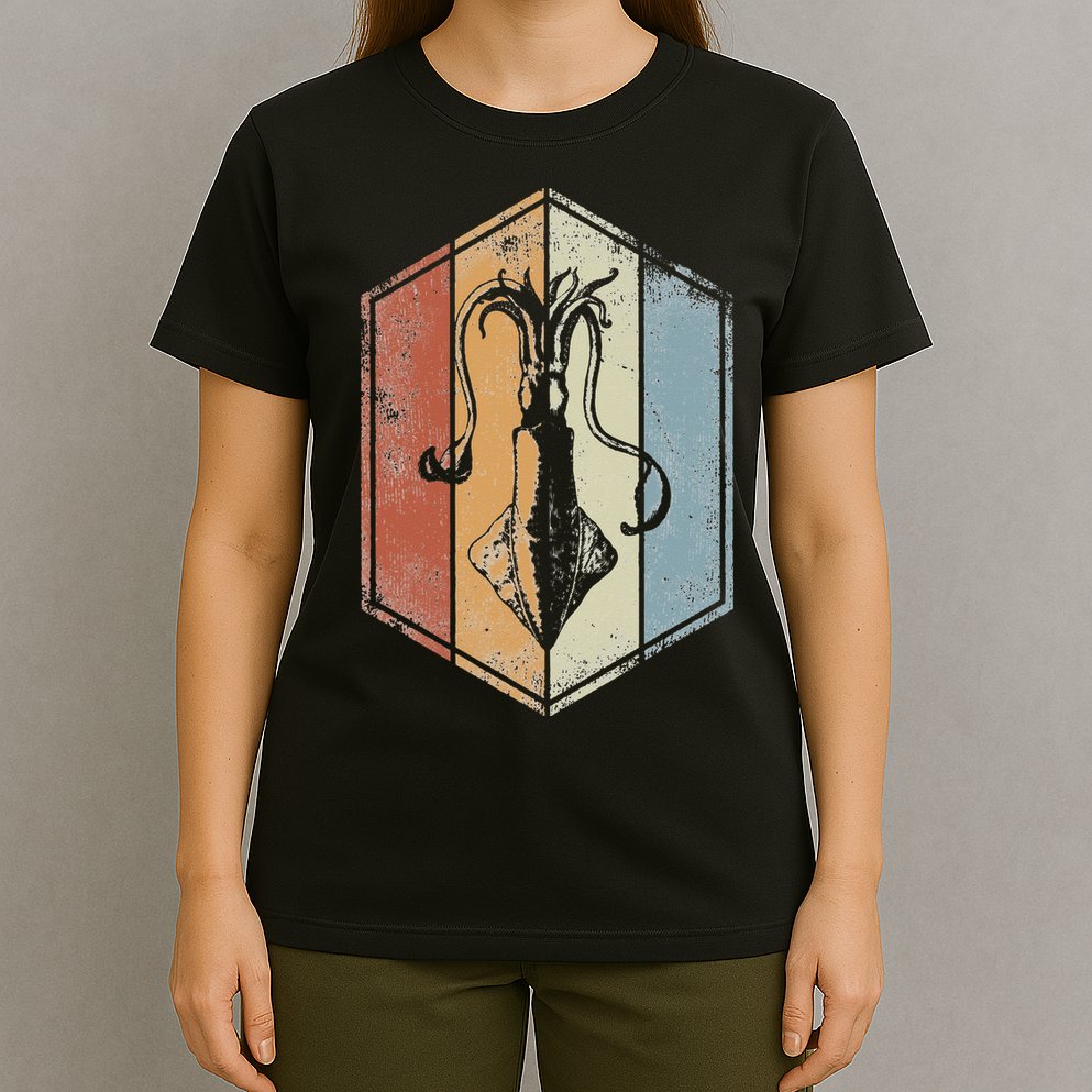 Squid Retro Vintage Marine Biologist Seafood Calamari Lover T-Shirt