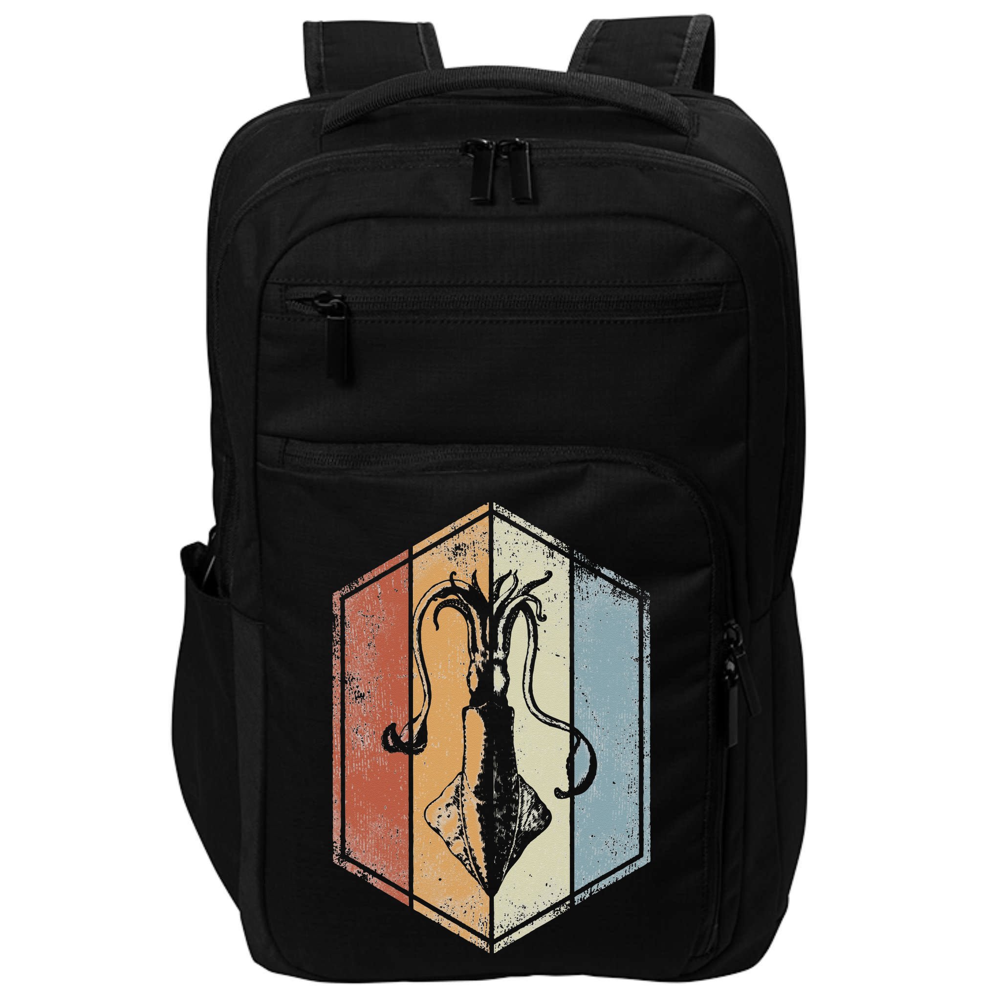 Squid Retro Vintage Marine Biologist Seafood Calamari Lover Impact Tech Backpack