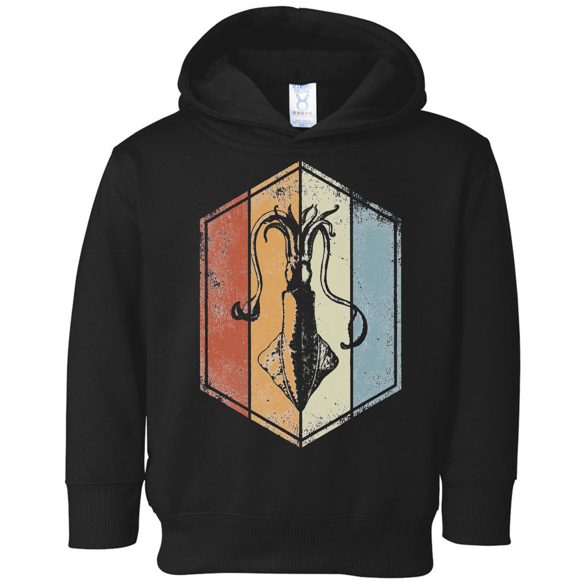 Squid Retro Vintage Marine Biologist Seafood Calamari Lover Toddler Hoodie