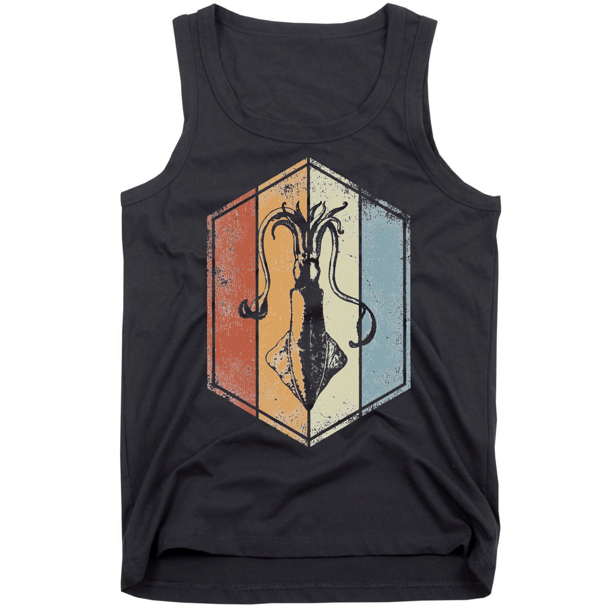 Squid Retro Vintage Marine Biologist Seafood Calamari Lover Tank Top