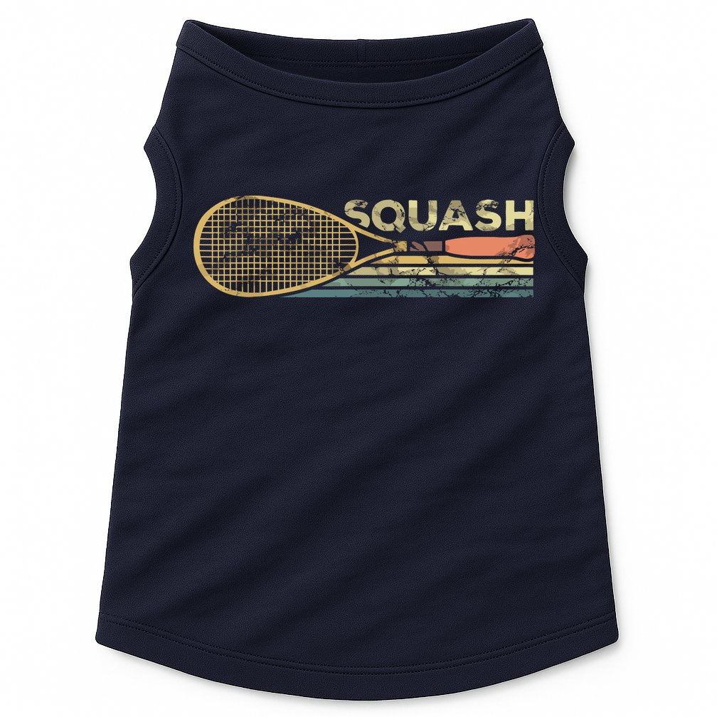 Squash Racket Vintage Squash Lover Funny Sports Enthusiast Doggie Tank