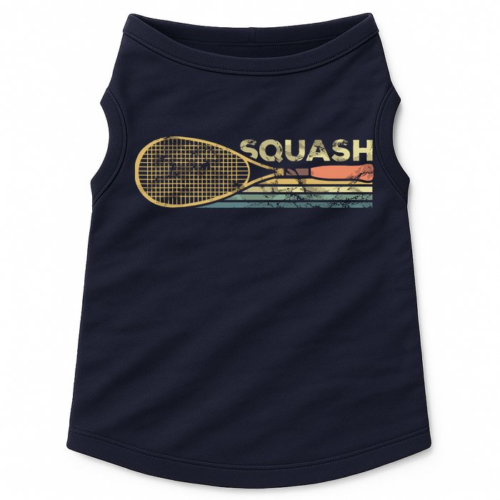 Squash Racket Vintage Squash Lover Funny Sports Enthusiast Doggie Tank