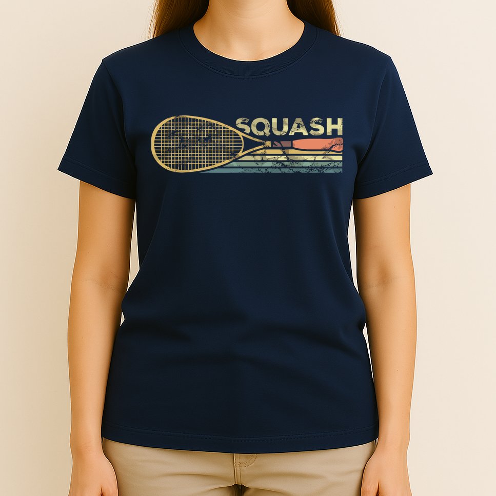 Squash Racket Vintage Squash Lover Funny Sports Enthusiast T-Shirt