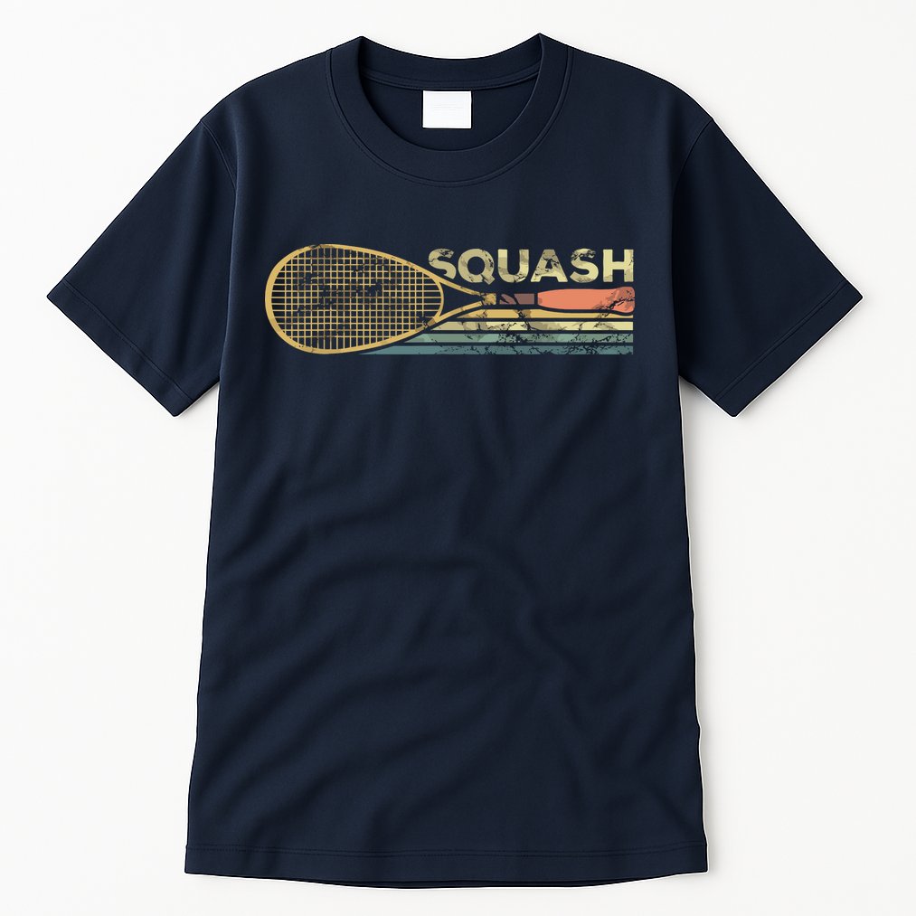 Squash Racket Vintage Squash Lover Funny Sports Enthusiast Tall T-Shirt
