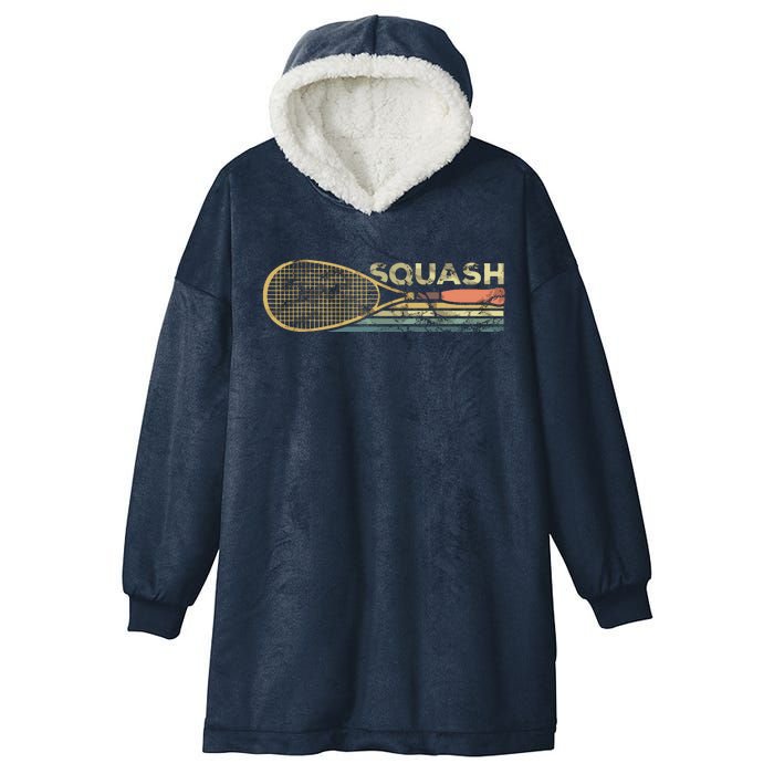 Squash Racket Vintage Squash Lover Funny Sports Enthusiast Hooded Wearable Blanket