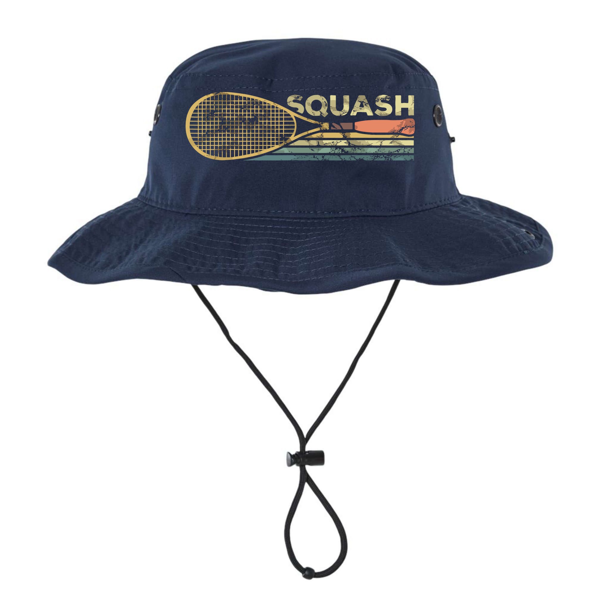 Squash Racket Vintage Squash Lover Funny Sports Enthusiast Bucket Hat