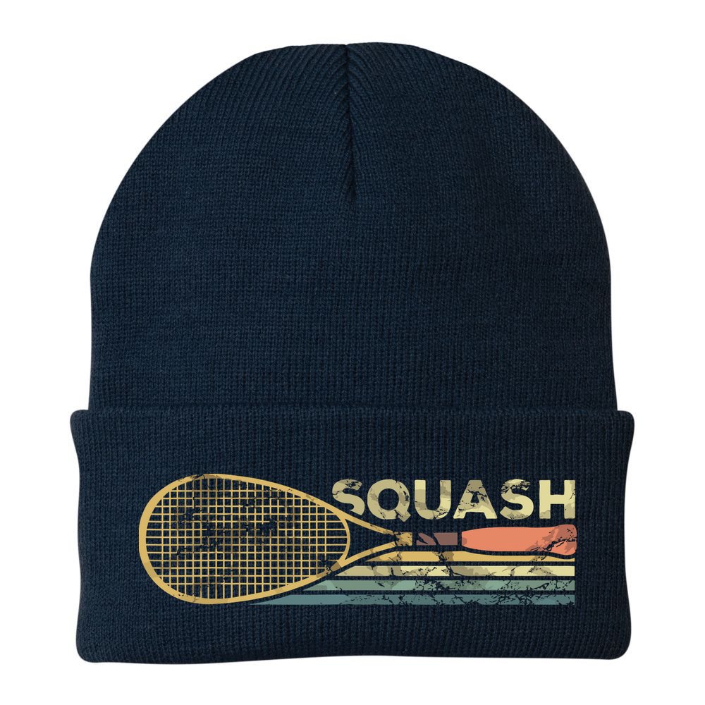Squash Racket Vintage Squash Lover Funny Sports Enthusiast Beanie