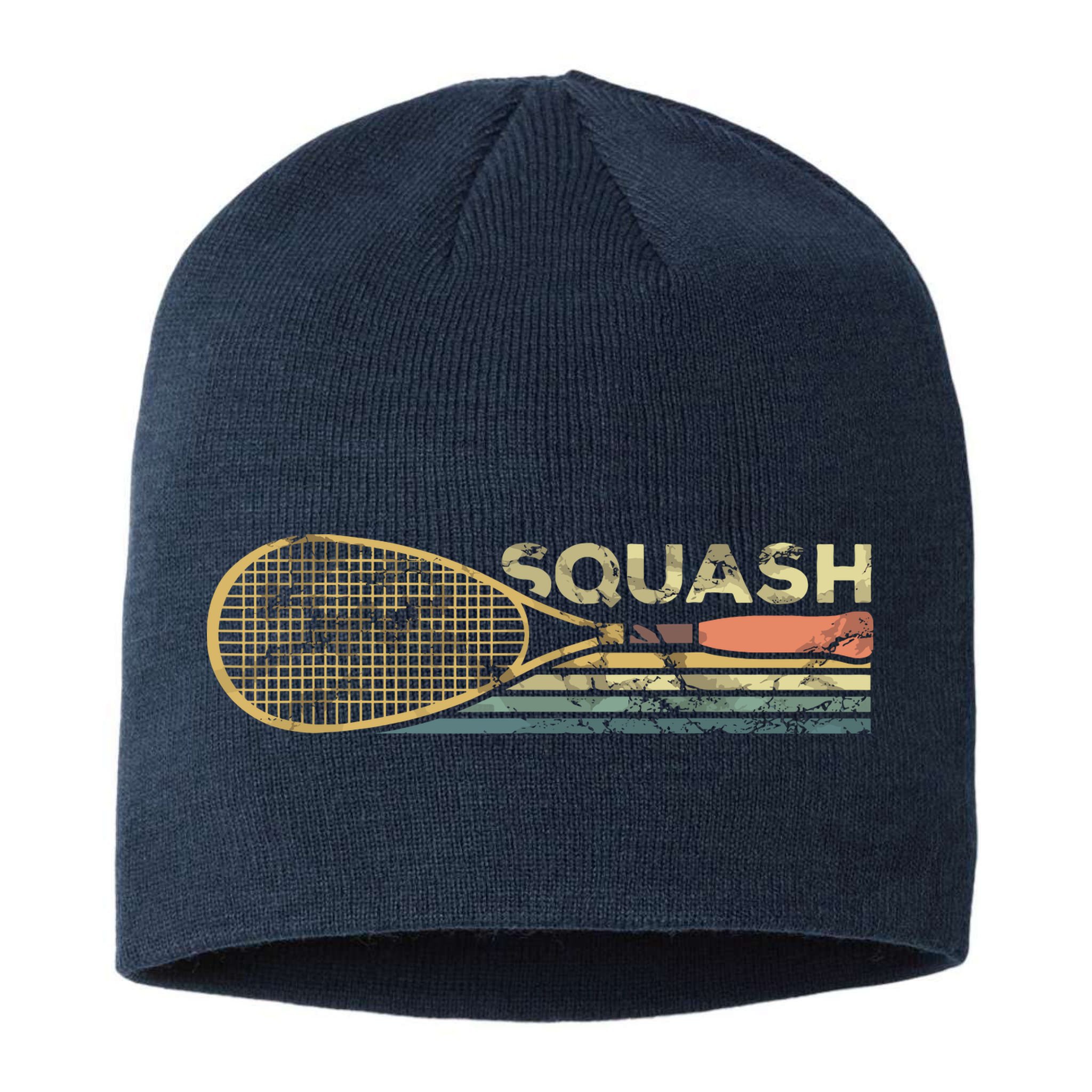 Squash Racket Vintage Squash Lover Funny Sports Enthusiast Sustainable Beanie