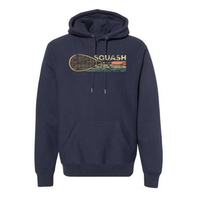 Squash Racket Vintage Squash Lover Funny Sports Enthusiast Premium Hoodie