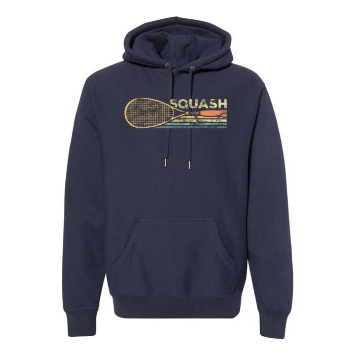 Squash Racket Vintage Squash Lover Funny Sports Enthusiast Premium Hoodie