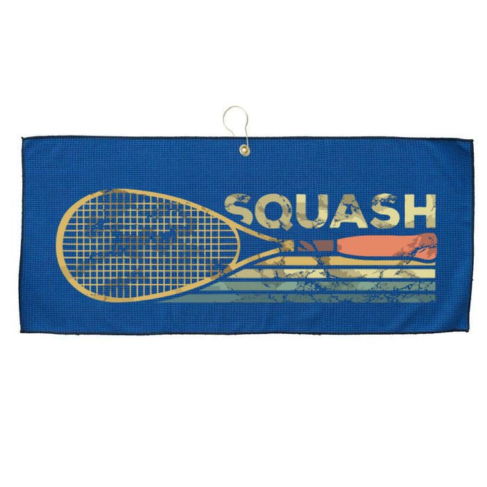 Squash Racket Vintage Squash Lover Funny Sports Enthusiast Large Microfiber Waffle Golf Towel