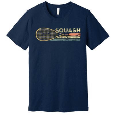 Squash Racket Vintage Squash Lover Funny Sports Enthusiast Premium T-Shirt