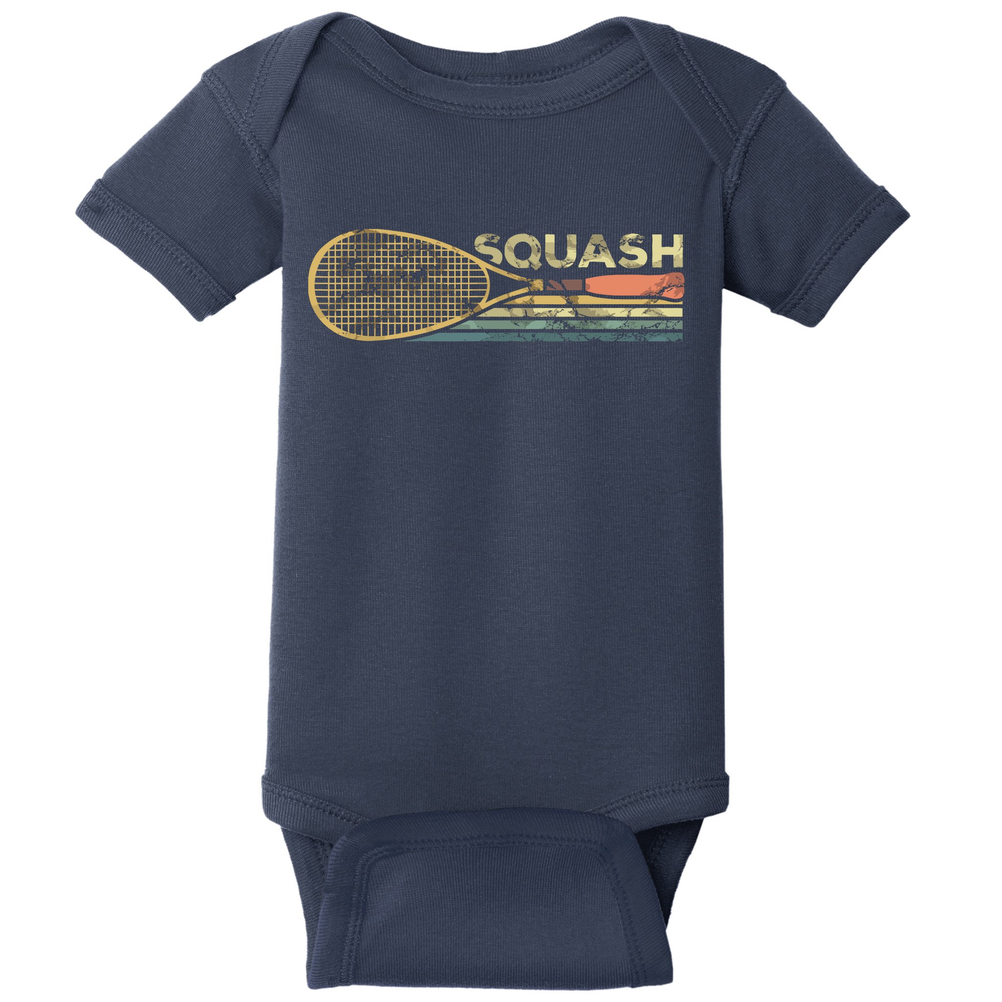 Squash Racket Vintage Squash Lover Funny Sports Enthusiast Baby Bodysuit