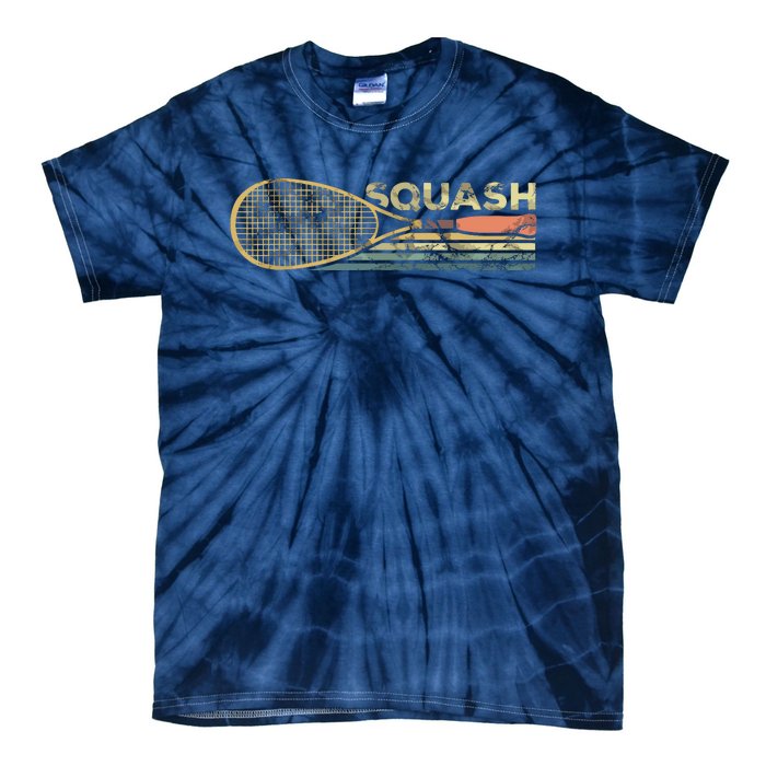 Squash Racket Vintage Squash Lover Funny Sports Enthusiast Tie-Dye T-Shirt