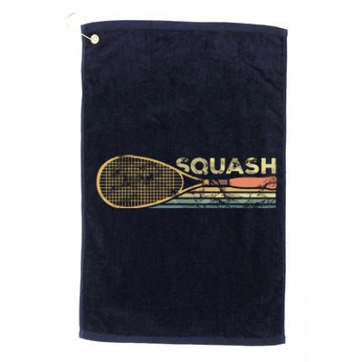 Squash Racket Vintage Squash Lover Funny Sports Enthusiast Platinum Collection Golf Towel