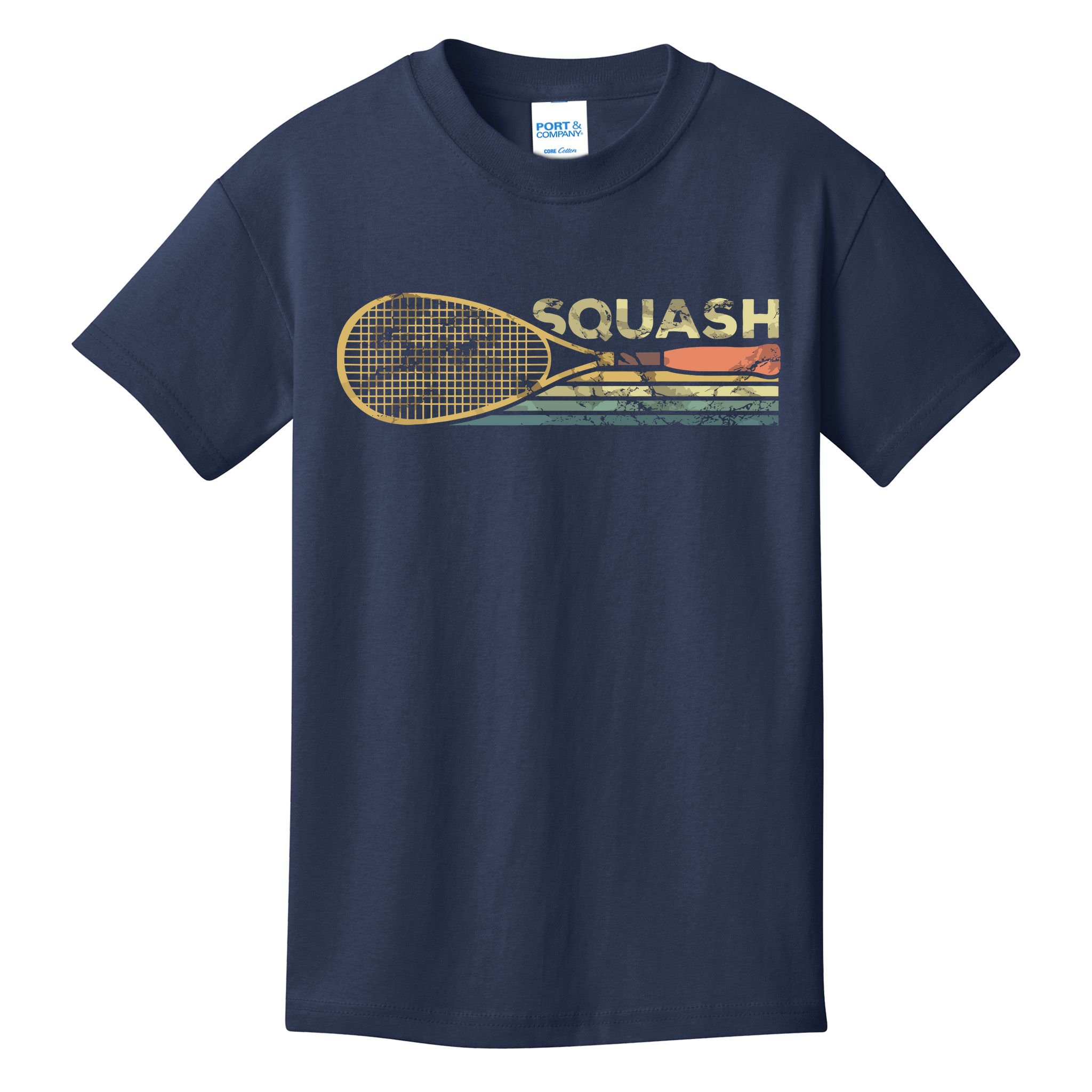 Squash Racket Vintage Squash Lover Funny Sports Enthusiast Kids T-Shirt