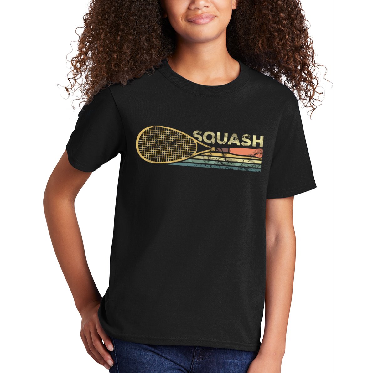 Squash Racket Vintage Squash Lover Funny Sports Enthusiast Kids T-Shirt