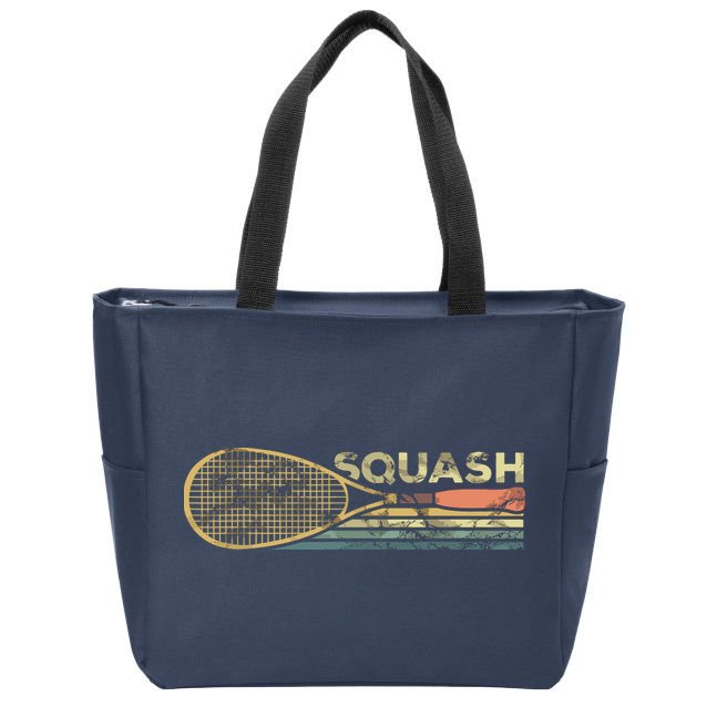 Squash Racket Vintage Squash Lover Funny Sports Enthusiast Zip Tote Bag